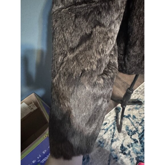 Vintage Split End Limited Ladies Black Rabbit Fur Jacket Coat Made In Hong Kong - Picture 3 of 7